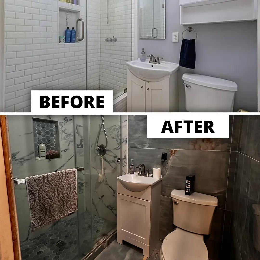 Bathroom before and after pictures