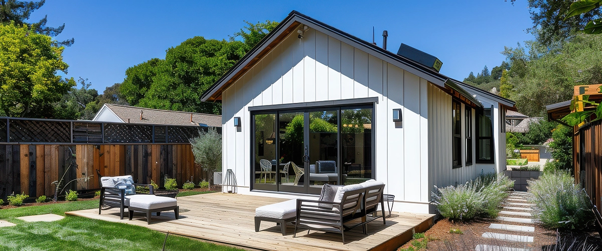 Professional photo of a single-level ADU with modern farmhouse style